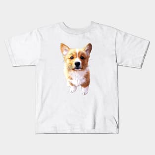 Corgi Puppy Dog Art Kids T-Shirt
